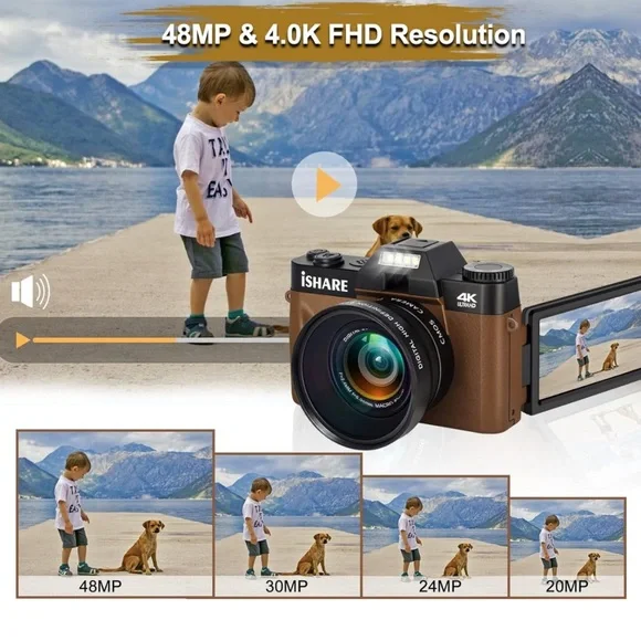 iShare 4K digital camera | 48mp fHD video | WiFi | 3” inch screen - Picture 8 of 9